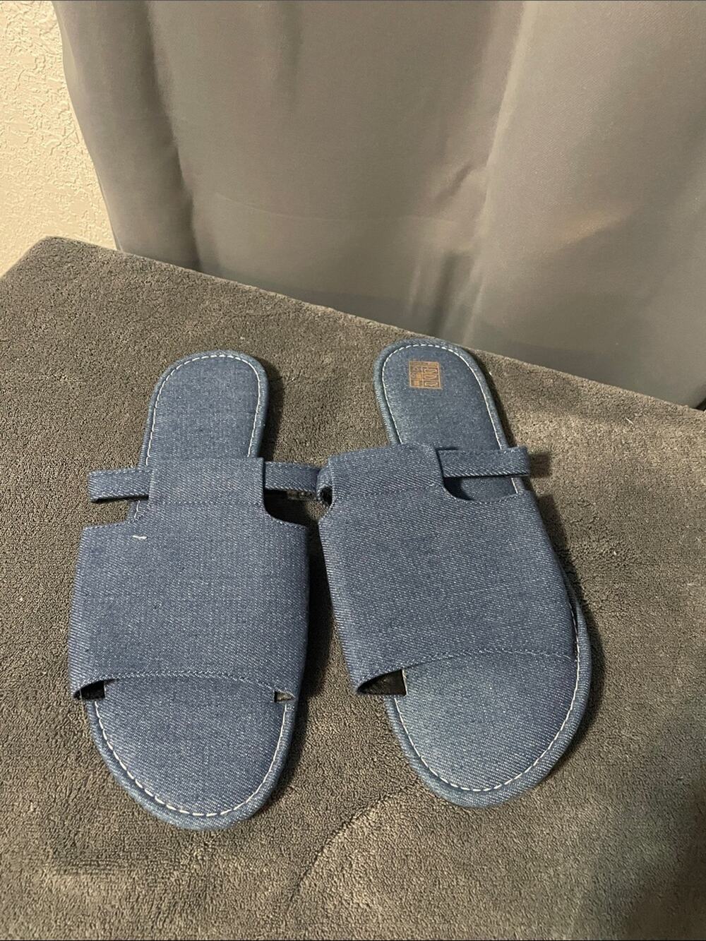Denim Slide Sandals for Women - Blue